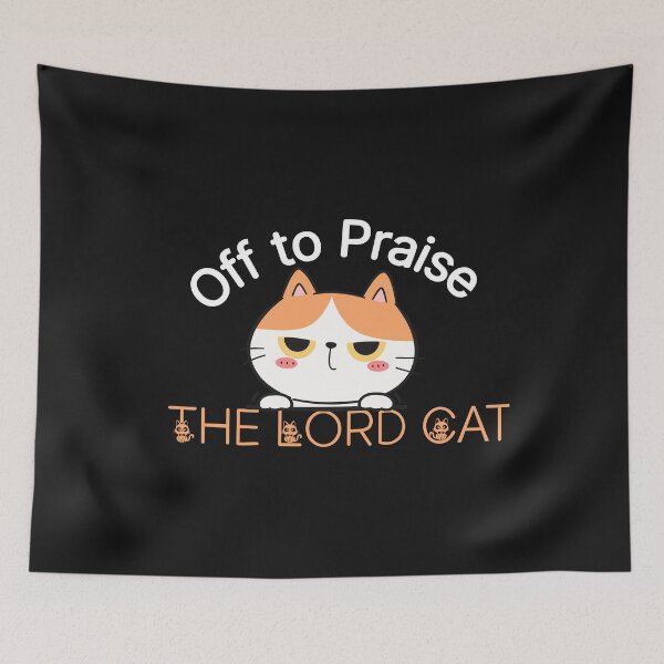 Item preview, Funny Cat Meme – Off to Praise the Lord designed and sold by La-Nuna.
