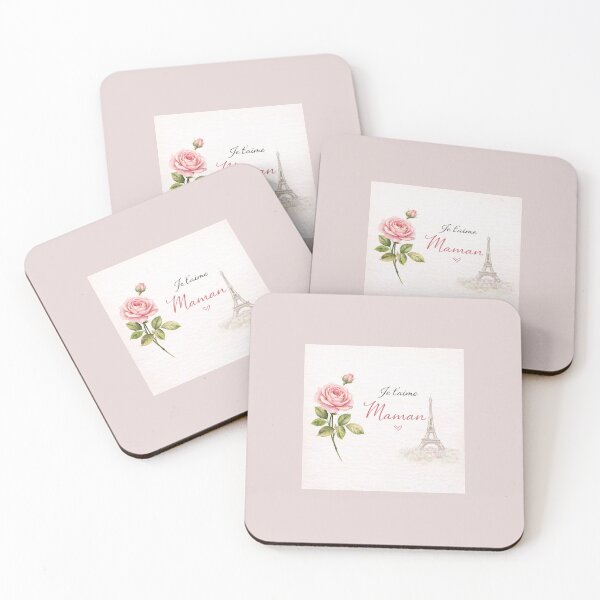 Item preview, French Mother’s Day Card – Je t’aime Maman – Minimal Rose Paris Design designed and sold by Novel Works Studio.