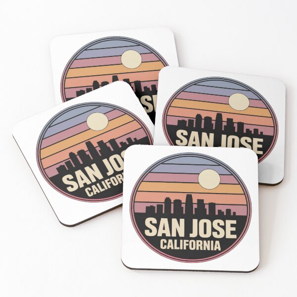 Item preview, San Jose California: Retro Gradient Skyline Badge designed and sold by CircinusStore.