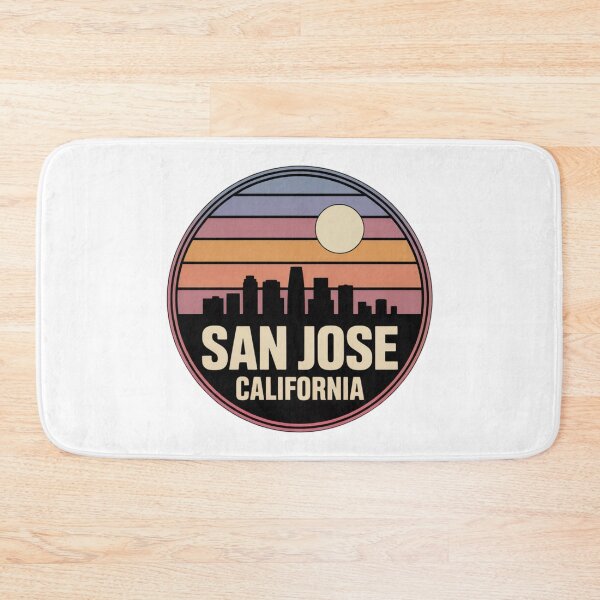 Item preview, San Jose California: Retro Gradient Skyline Badge designed and sold by CircinusStore.