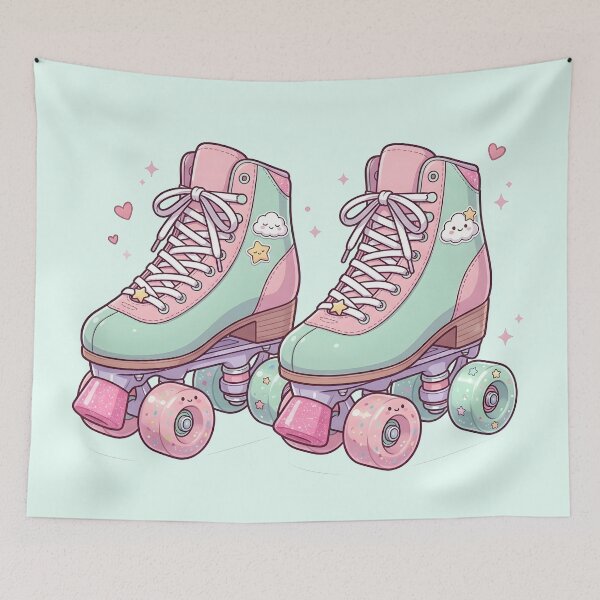 Item preview, Retro Roller Skates Pastel Aesthetic designed and sold by LMDIGITAL6.