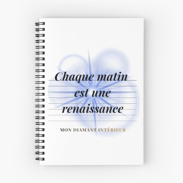 Aperçu de l'œuvre "Chaque matin est une renaissance" – Citation Motivation & Éclat Bleu créée et vendue par DIAMVERA.