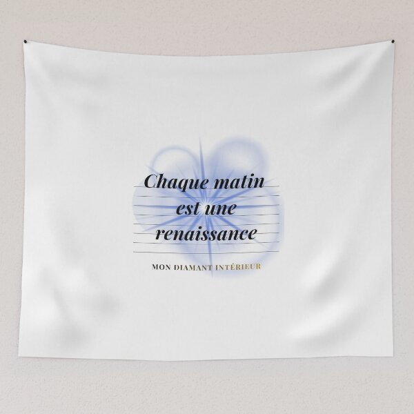 Item preview, "Every morning is a rebirth" – Motivational Quote & Blue Glow designed and sold by DIAMVERA.