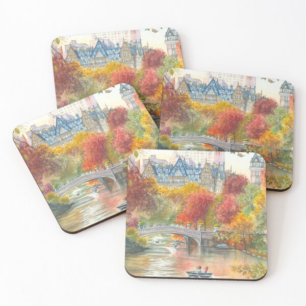 Item preview, Original Central Park Watercolor Painting - "Autumn at Bow Bridge"  designed and sold by Katherine Miller Art.