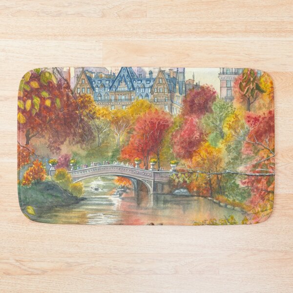 Item preview, Original Central Park Watercolor Painting - "Autumn at Bow Bridge"  designed and sold by Katherine Miller Art.
