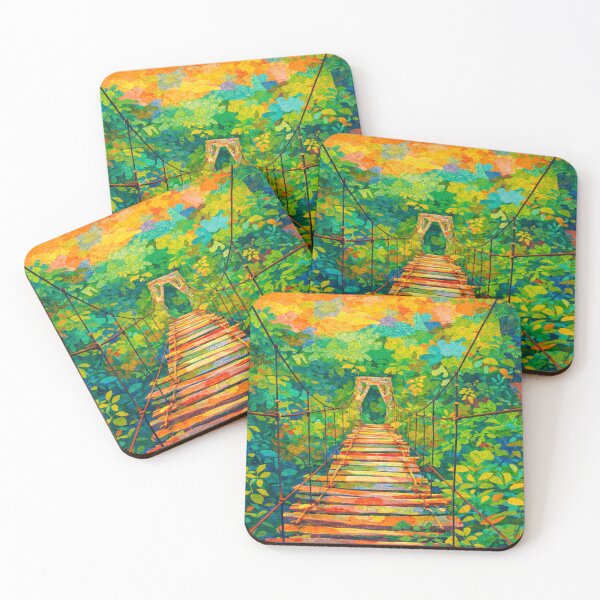 Item preview, Mystical Trails, Hanging Bridge Into the Rainforest, Mixed Media Digital Collage designed and sold by SWSandraWechner.
