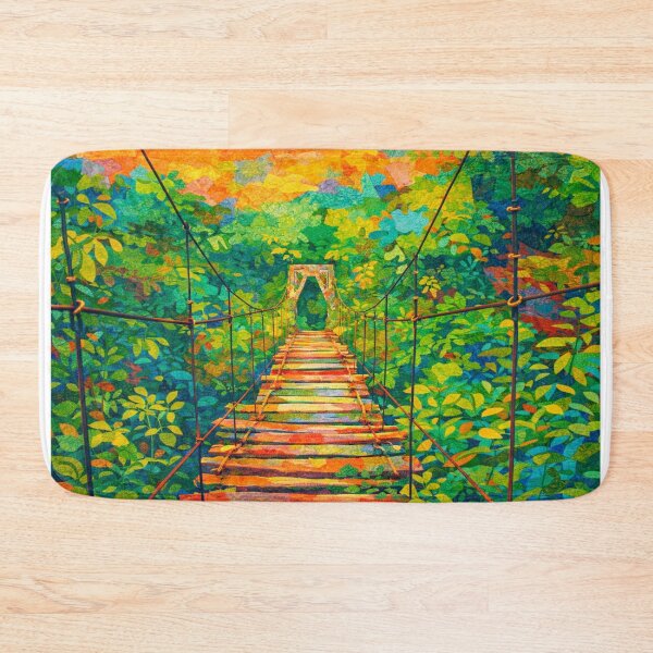Item preview, Mystical Trails, Hanging Bridge Into the Rainforest, Mixed Media Digital Collage designed and sold by SWSandraWechner.