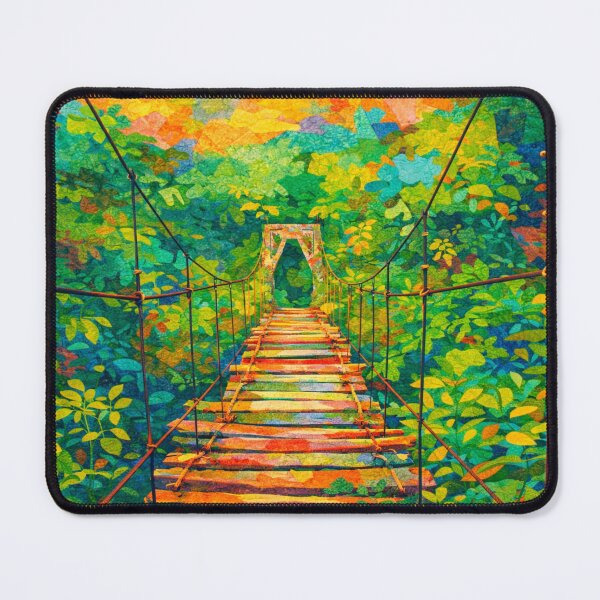 Item preview, Mystical Trails, Hanging Bridge Into the Rainforest, Mixed Media Digital Collage designed and sold by SWSandraWechner.