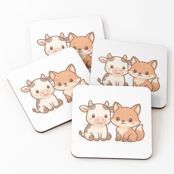 Item preview, Adorable Kawaii Vegan Animal Illustration - Cute Farm and Wild Animals Art for Animal Lovers designed and sold by DrainedUwU.
