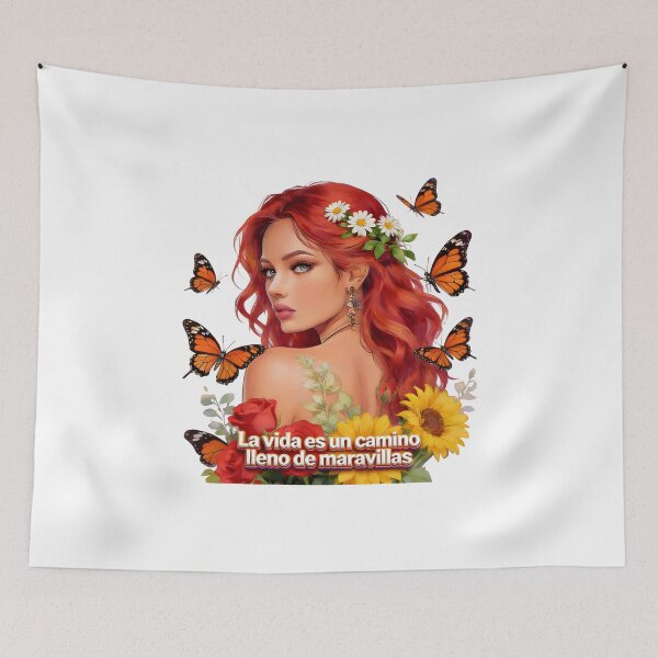 Item preview, Woman with Flowers and Butterflies - Life is a Path of Wonders designed and sold by Skully-Studio.
