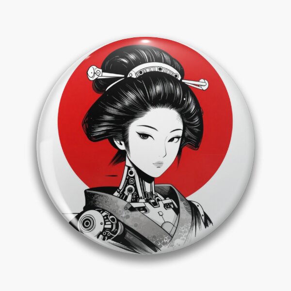 Item preview, Cyberpunk Geisha Japanese Android Minimal Art designed and sold by VibeFactoryOfc.