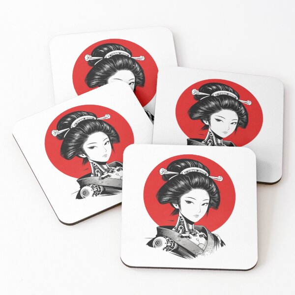 Item preview, Cyberpunk Geisha Japanese Android Minimal Art designed and sold by VibeFactoryOfc.