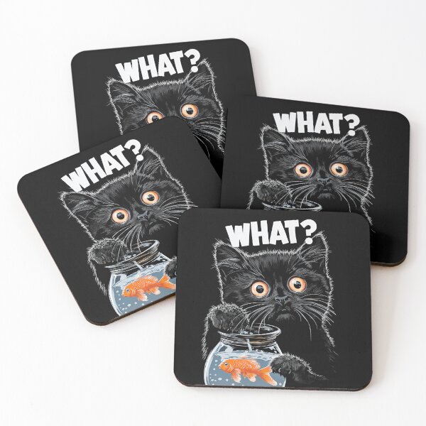 Item preview, Funny Black Cat and Goldfish designed and sold by PetsArt.