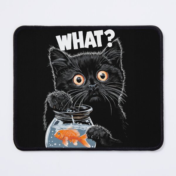 Item preview, Funny Black Cat and Goldfish designed and sold by PetsArt.
