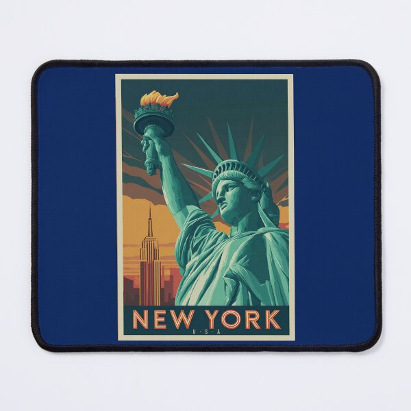 Aperçu de l'œuvre Affiche de voyage vintage de New York - Statue de la Liberté - Impression Art Déco créée et vendue par BestVarieties.