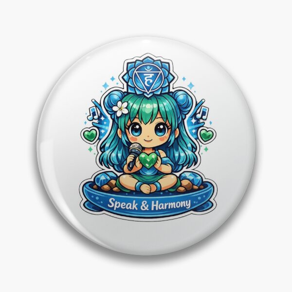 Item preview, Speak & Harmony - Throat Chakra Chibi Girl designed and sold by Pulp-Peel.