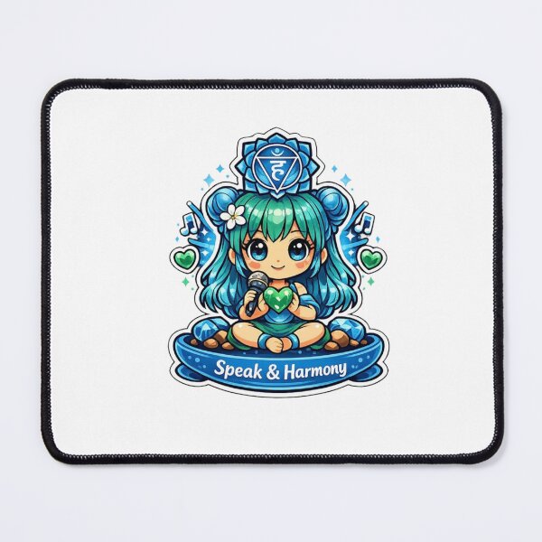 Item preview, Speak & Harmony - Throat Chakra Chibi Girl designed and sold by Pulp-Peel.
