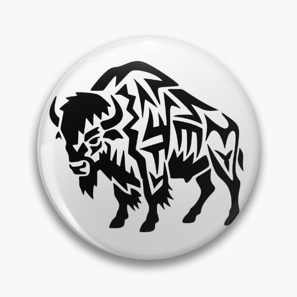 Item preview, Geometric Bison Silhouette – Abstract Tribal Buffalo Line Art designed and sold by ArcticFoxStudio.