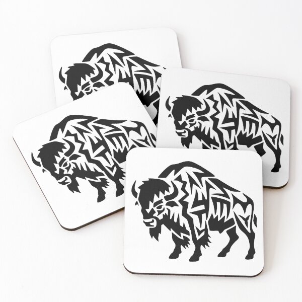 Item preview, Geometric Bison Silhouette – Abstract Tribal Buffalo Line Art designed and sold by ArcticFoxStudio.