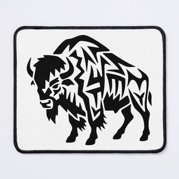Item preview, Geometric Bison Silhouette – Abstract Tribal Buffalo Line Art designed and sold by ArcticFoxStudio.