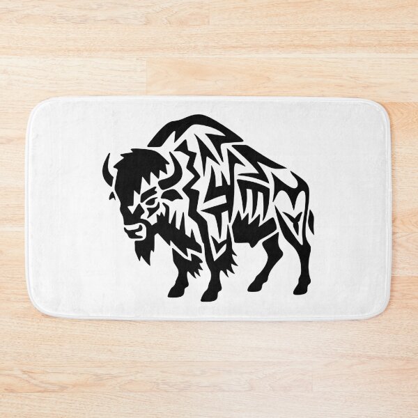 Item preview, Geometric Bison Silhouette – Abstract Tribal Buffalo Line Art designed and sold by ArcticFoxStudio.