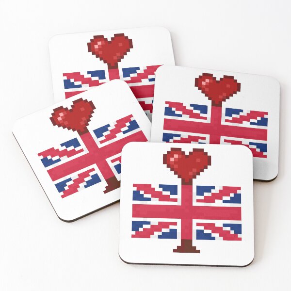 Item preview, Pixel I Love UK Flag designed and sold by Ally-Bee33.