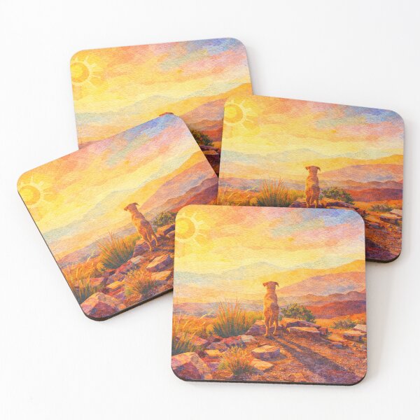 Item preview, Golden Sunset Labrador Landscape, Mixed Media Digital Collage designed and sold by SWSandraWechner.