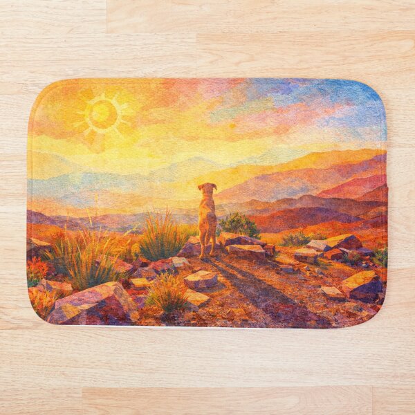 Item preview, Golden Sunset Labrador Landscape, Mixed Media Digital Collage designed and sold by SWSandraWechner.