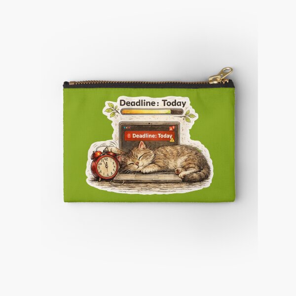 Item preview, Lazy Cat Deadline Sticker – Funny Procrastination Work Humor Art designed and sold by Felixuss.