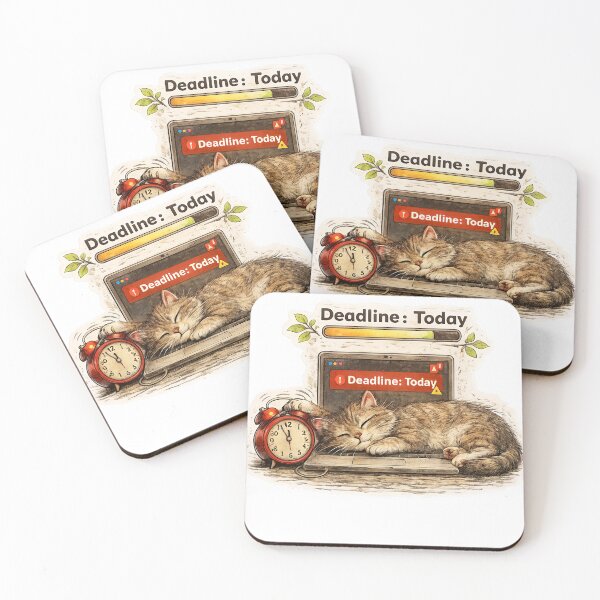 Item preview, Lazy Cat Deadline Sticker – Funny Procrastination Work Humor Art designed and sold by Felixuss.