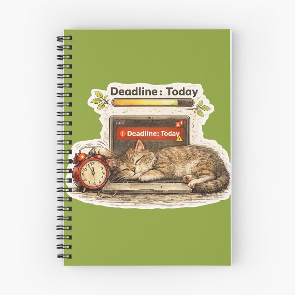 Item preview, Lazy Cat Deadline Sticker – Funny Procrastination Work Humor Art designed and sold by Felixuss.