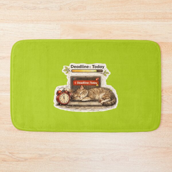 Item preview, Lazy Cat Deadline Sticker – Funny Procrastination Work Humor Art designed and sold by Felixuss.