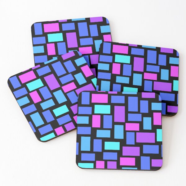 Item preview, Riot of rectangles in blue pink and purple designed and sold by MarySchwindt.