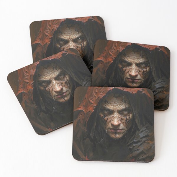 Item preview, Dark Monk Portrait in Red Hooded Cloak designed and sold by DarkHolyQueen.