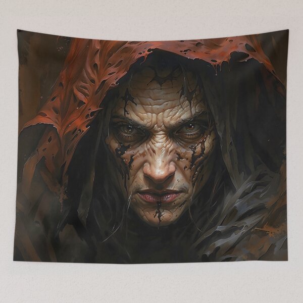 Item preview, Dark Monk Portrait in Red Hooded Cloak designed and sold by DarkHolyQueen.