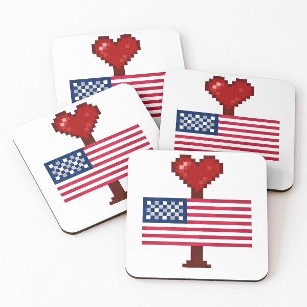 Item preview, Pixel I Love USA Flag designed and sold by Ally-Bee33.