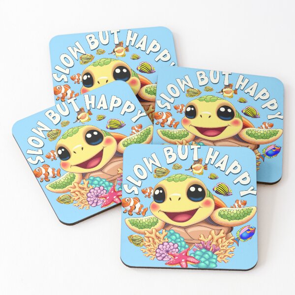 Item preview, Slow but Happy Kawaii cute Baby Sea turtle for kids designed and sold by BluedarkArt.