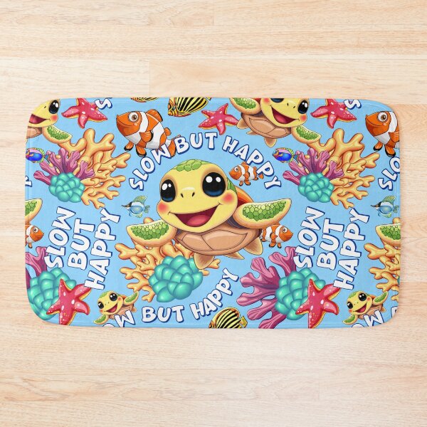 Item preview, Slow but Happy Kawaii cute Baby Sea turtle for kids designed and sold by BluedarkArt.