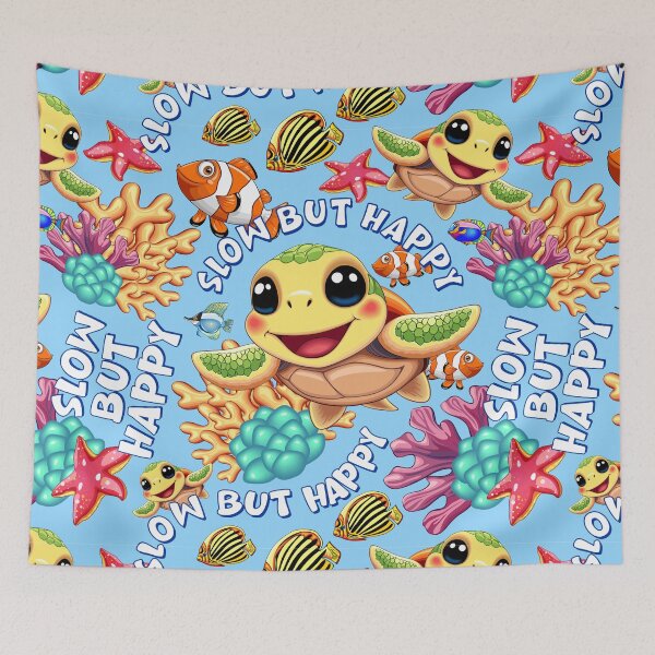 Item preview, Slow but Happy Kawaii cute Baby Sea turtle for kids designed and sold by BluedarkArt.