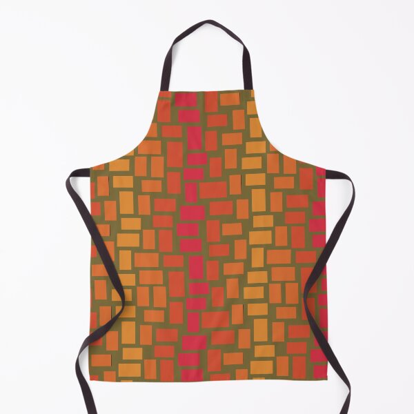 Item preview, Riot of rectangles in warm shades on neutral green designed and sold by MarySchwindt.