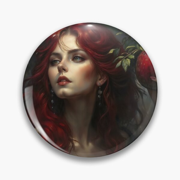 Item preview, Red Hair Maiden Portrait with Apples designed and sold by DarkHolyQueen.