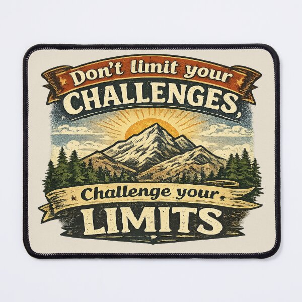 Item preview, Don’t Limit Your Challenges, Challenge Your Limits – Vintage Motivational Quote designed and sold by Artflare Studio.