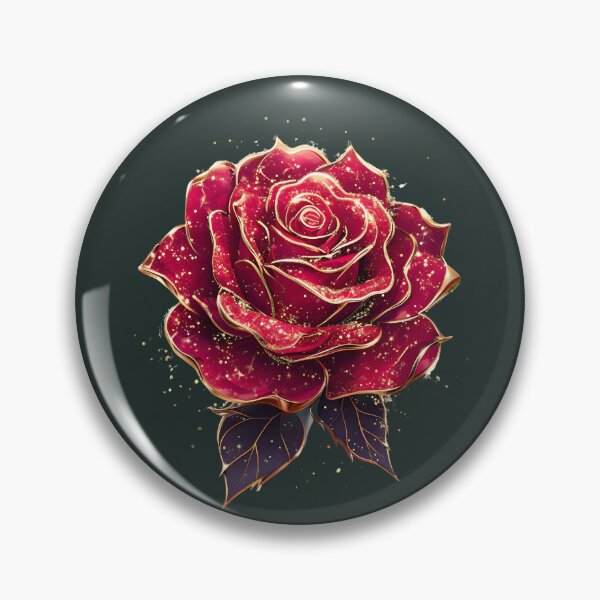Item preview, Red Rose with gold trim designed and sold by lucyinspace.
