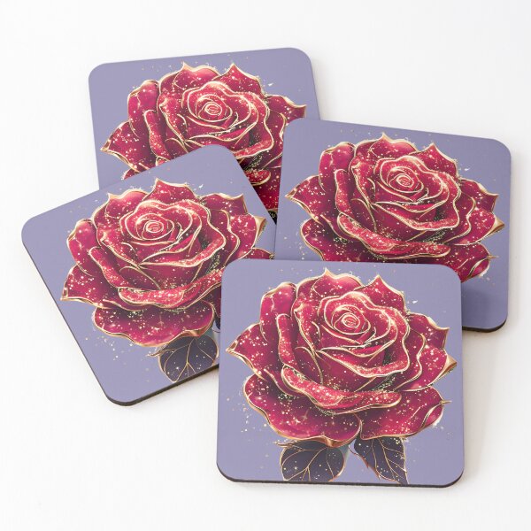 Item preview, Red Rose with gold trim designed and sold by lucyinspace.