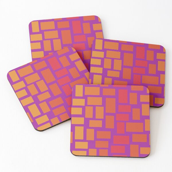 Item preview, Riot of rectangles in warm shades on purple designed and sold by MarySchwindt.