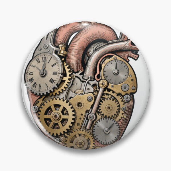 Item preview, Analog Heart Vintage Mechanical Steampunk Art designed and sold by Retro Mood Co.