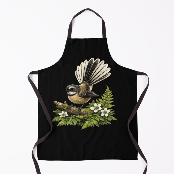 Item preview, New Zealand Piwakawaka Fantail Bird and Native Ferns designed and sold by kornkobart.