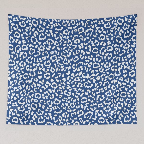 Item preview, mcbling y2k cheetah print white on navy designed and sold by quinnhopp.