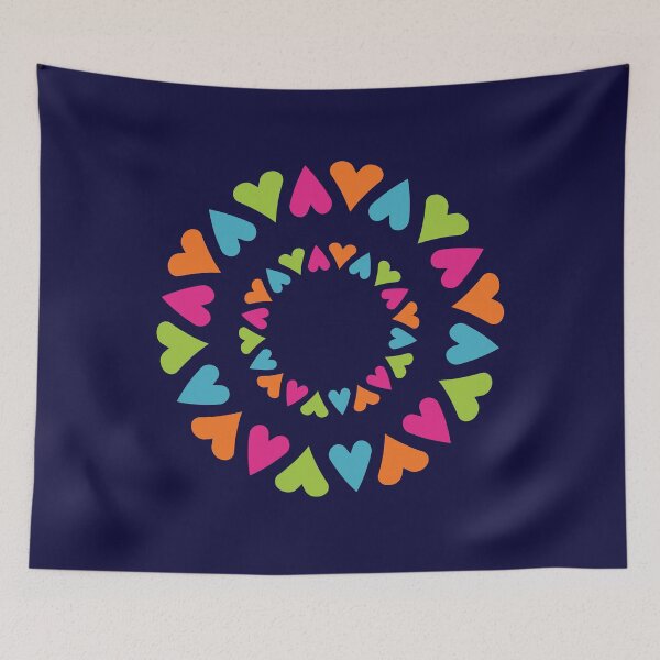 Item preview, Colorful Heart Mandala - Retro Rainbow Love Circle designed and sold by SolutionsArt.