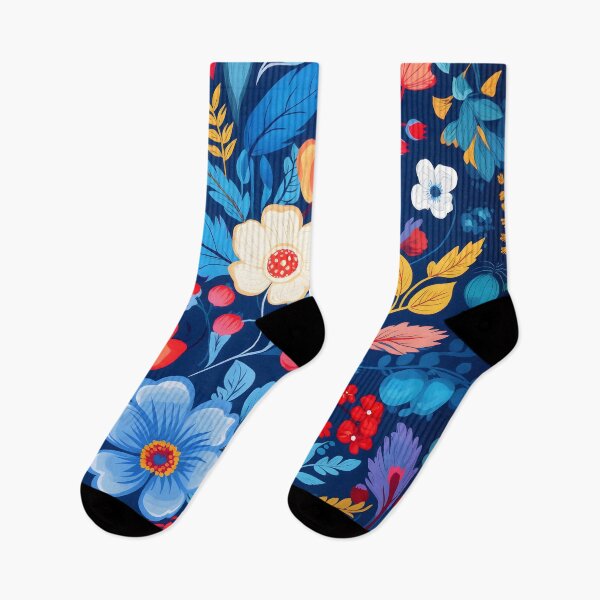 Item preview, Midnight Folk Garden Floral Pattern designed and sold by Thalassora.